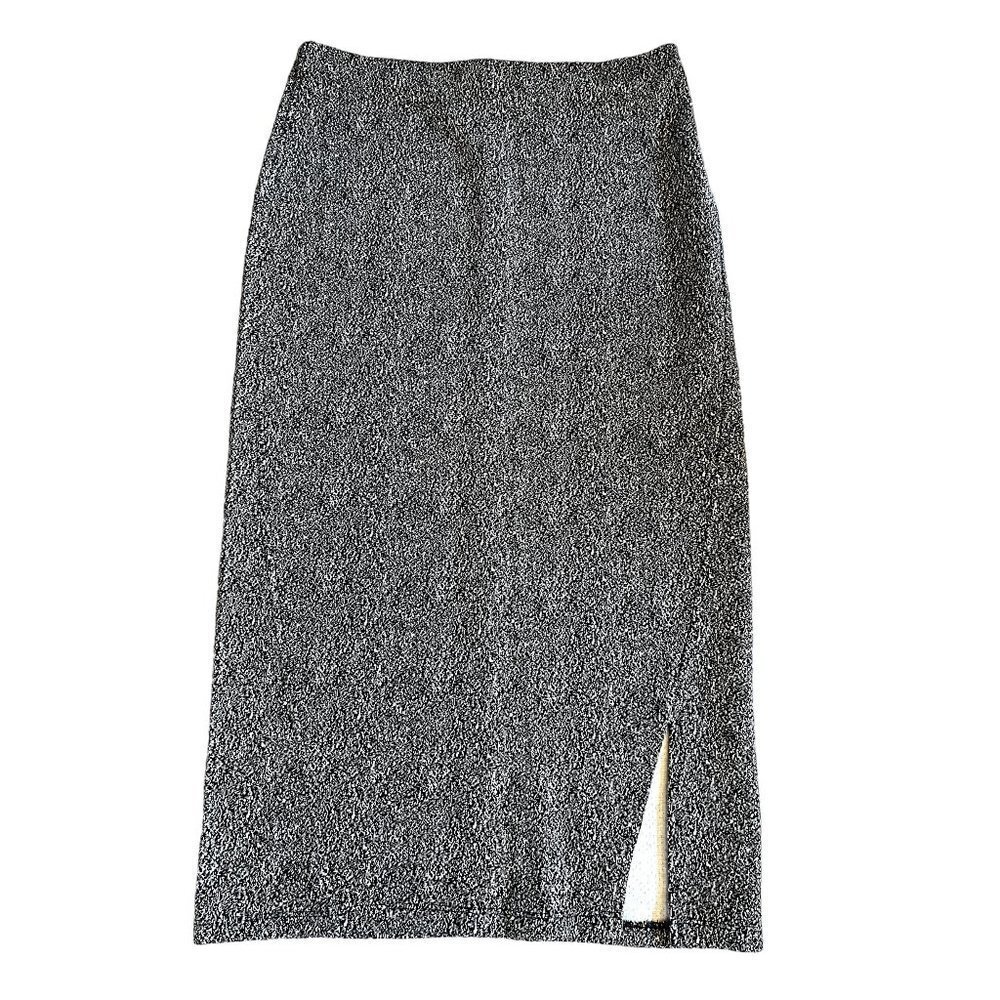 Black & White Fitted Sweater Skirt M